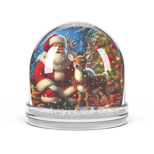 The Spirit of Christmas: Santa and Reindeer  Snow Globe