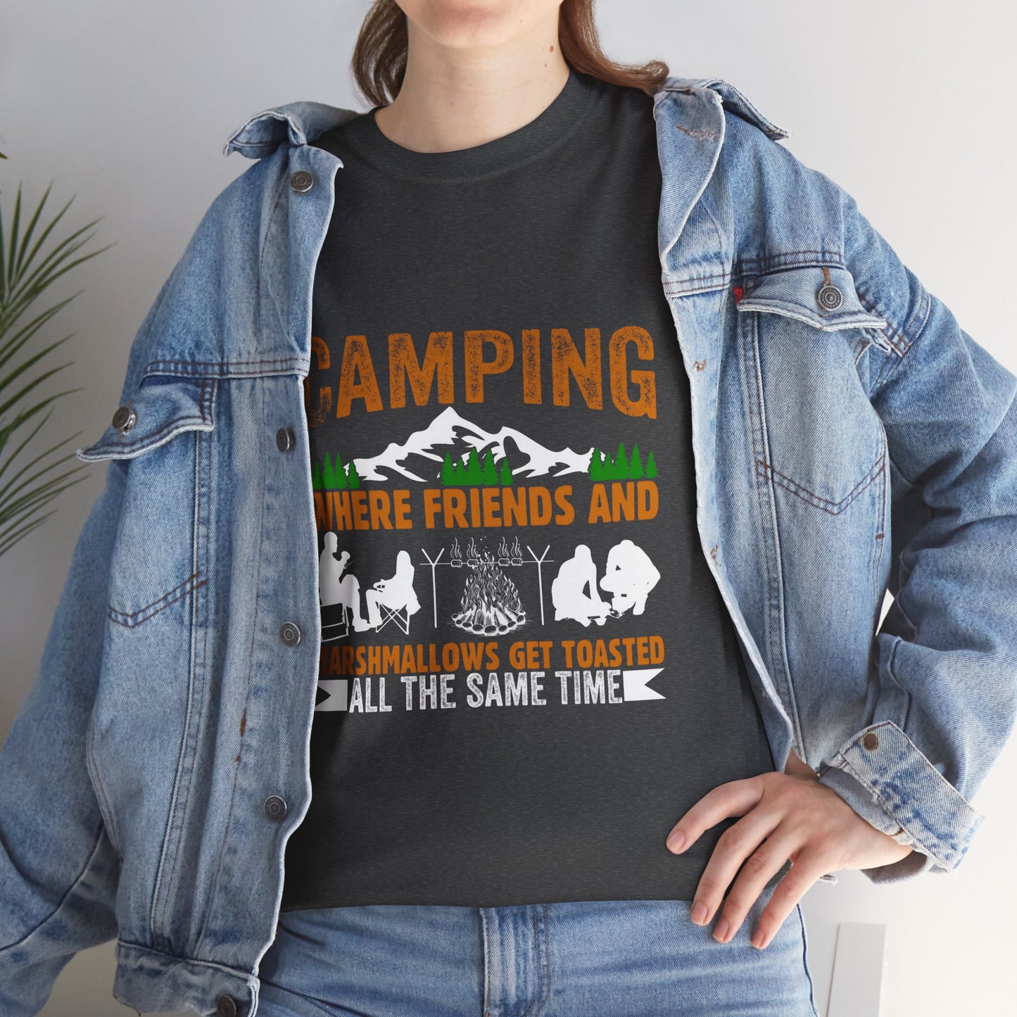 Camping Friends Unisex Heavy Cotton Tee - Perfect for Outdoor Adventures