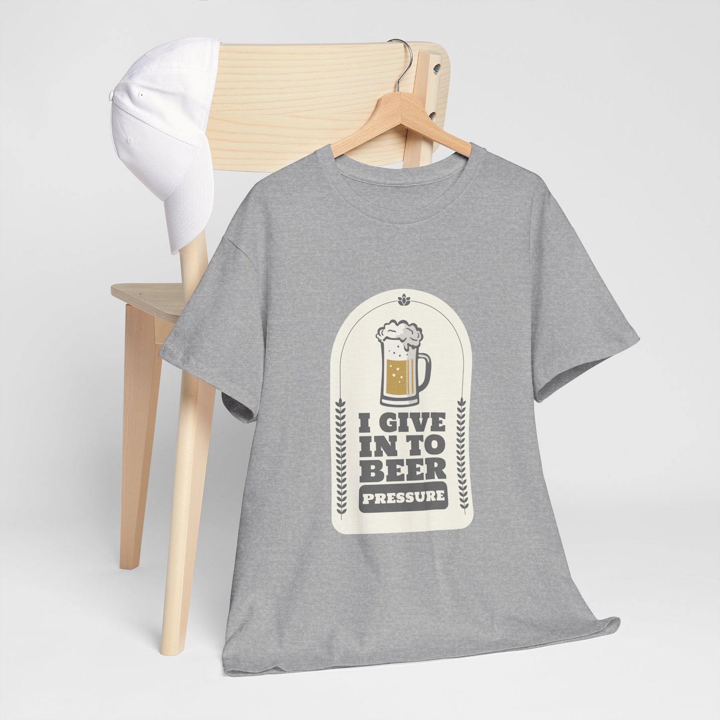 I Give In To Beer Pressure Unisex Heavy Cotton Tee