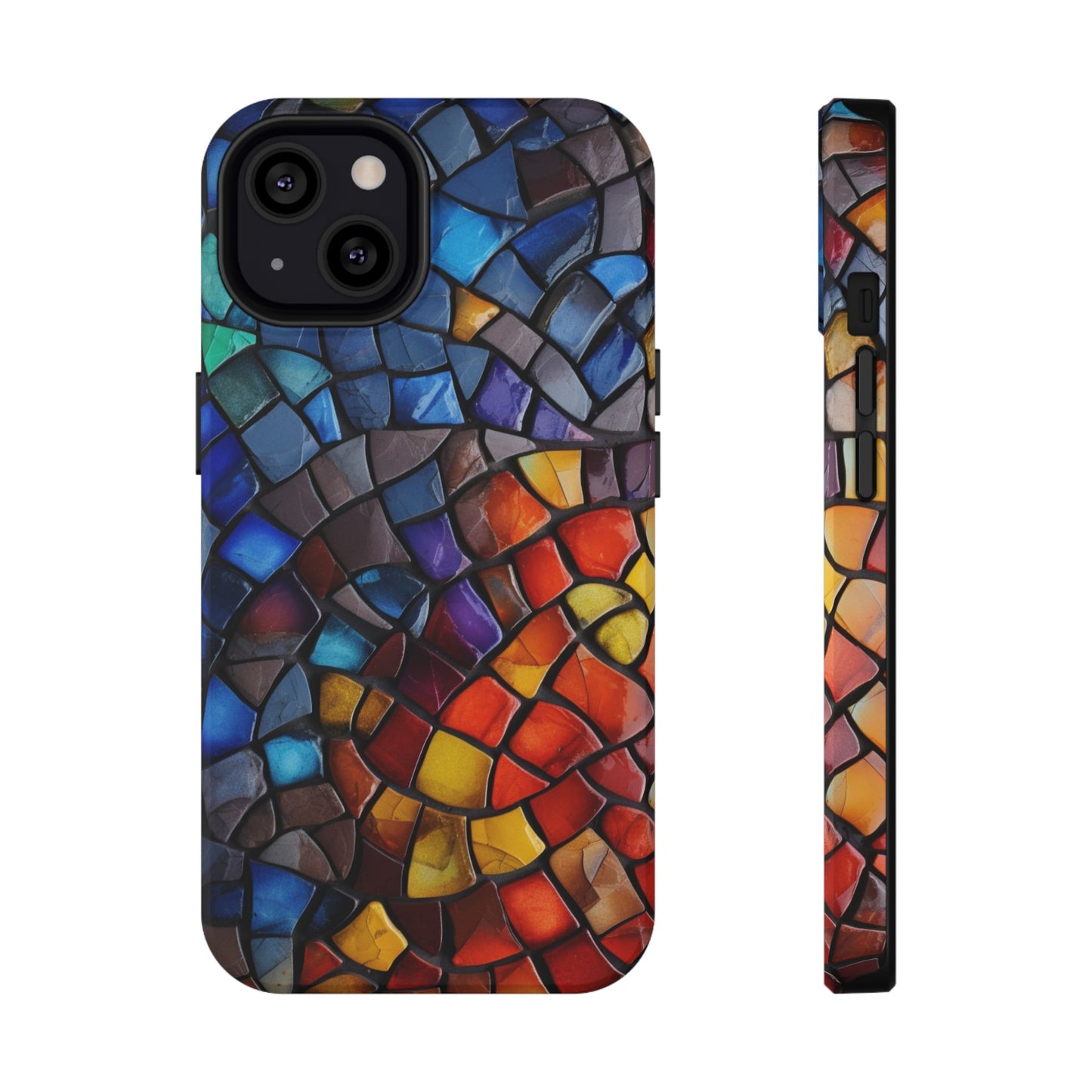 Stained Glass Impact-Resistant Phone Case, Colorful Phone Cover