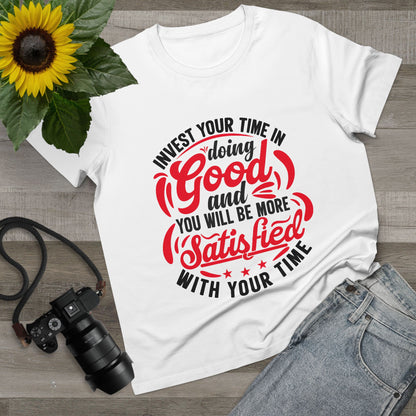 Inspirational Women's Maple Tee – Invest Your Time in Doing Good