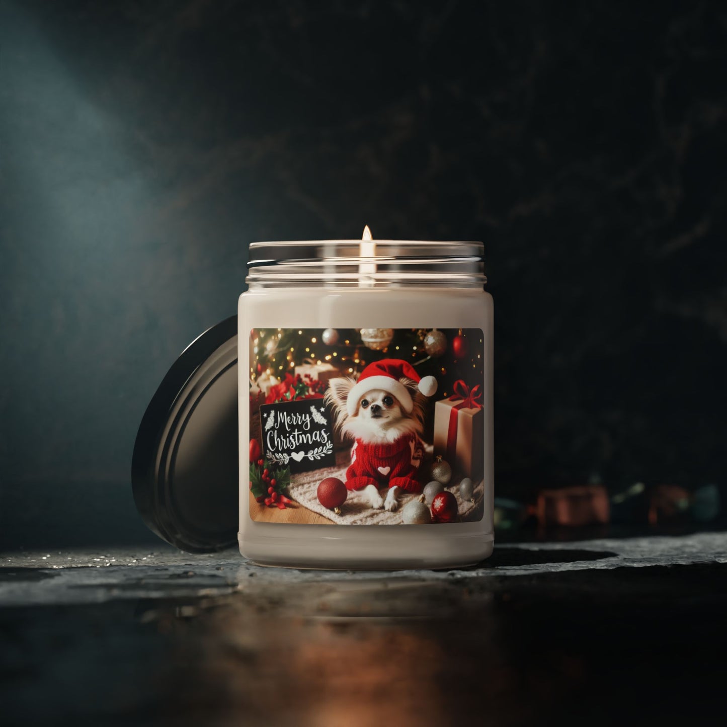 Merry Christmas Chihuahua Scented Soy Candle, 9oz