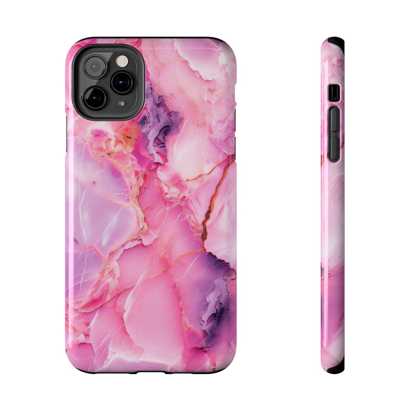 Pink Marble Tough Cases for iPhone, Stylish Protective Covers