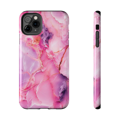 Pink Marble Tough Cases for iPhone, Stylish Protective Covers