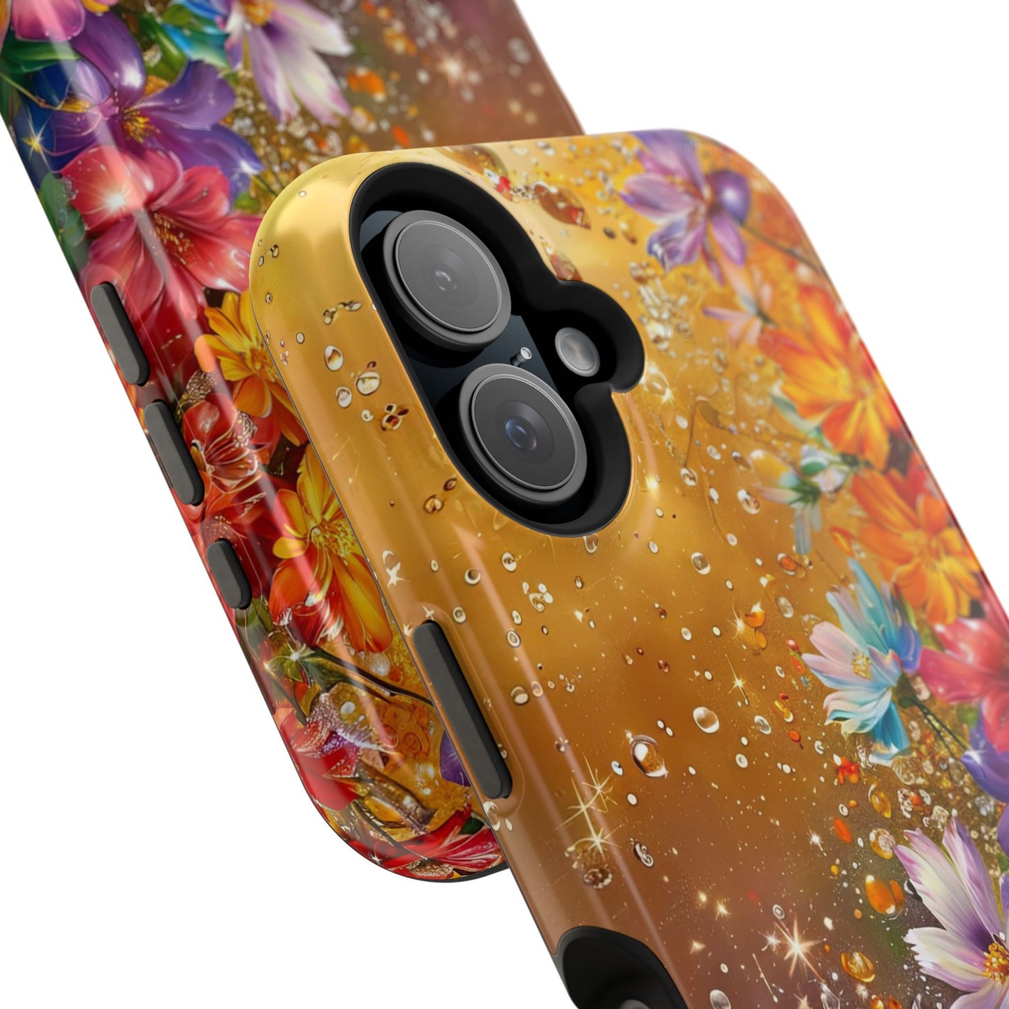 Vibrant Floral Magnetic Phone Case, Artistic Phone Cover