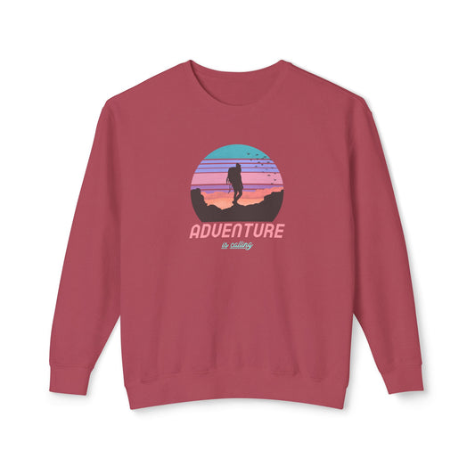 Adventure Is Calling Unisex Lightweight Crewneck Sweatshirt