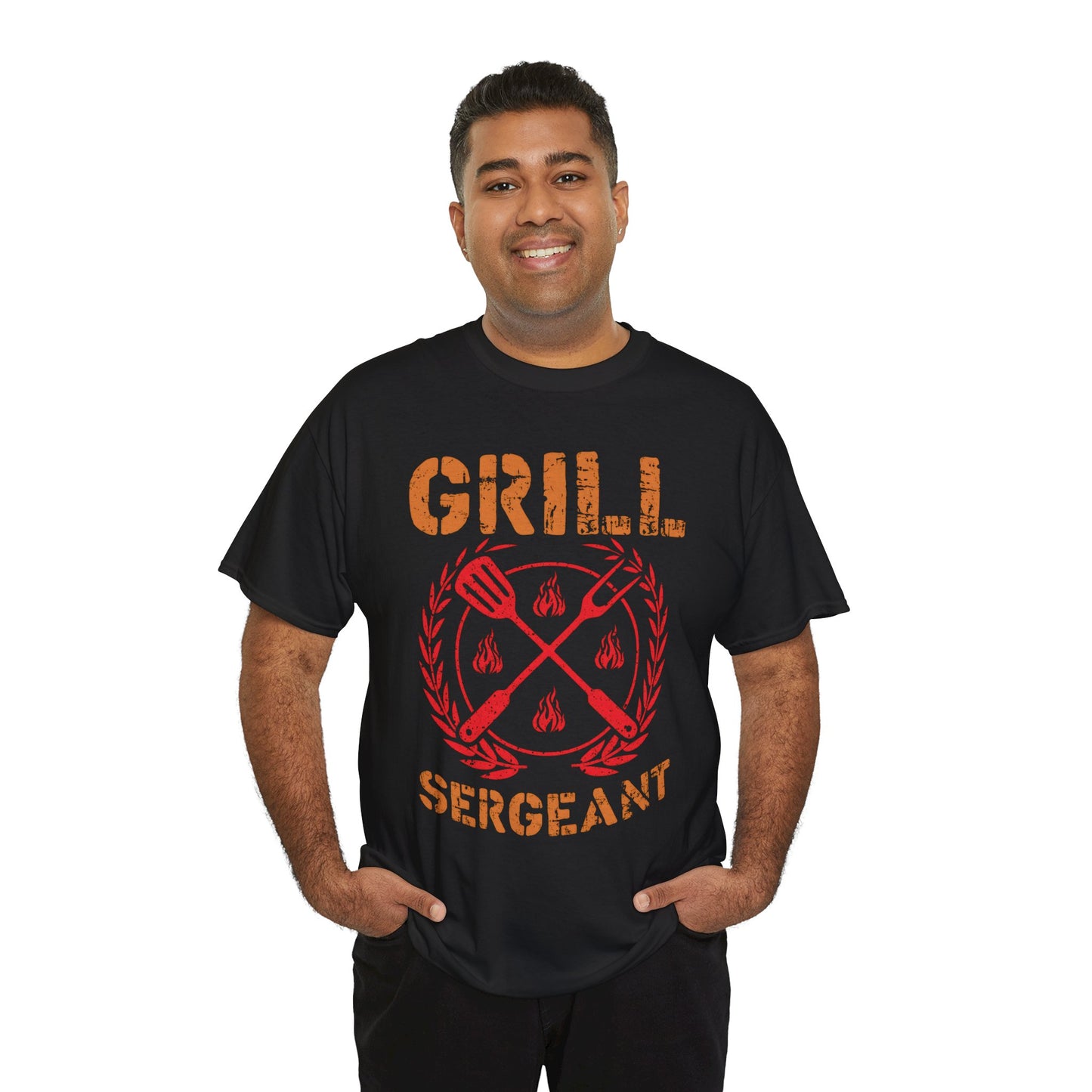 Grill Sergeant Unisex Heavy Cotton Tee - Fun BBQ Shirt for Grill Masters