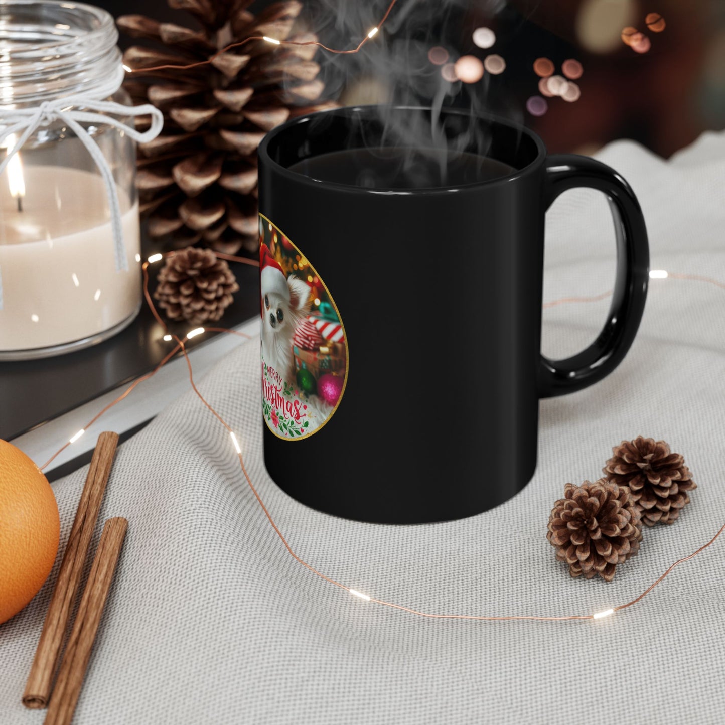 Chihuahua Claus Black Mug - 11oz, 15oz