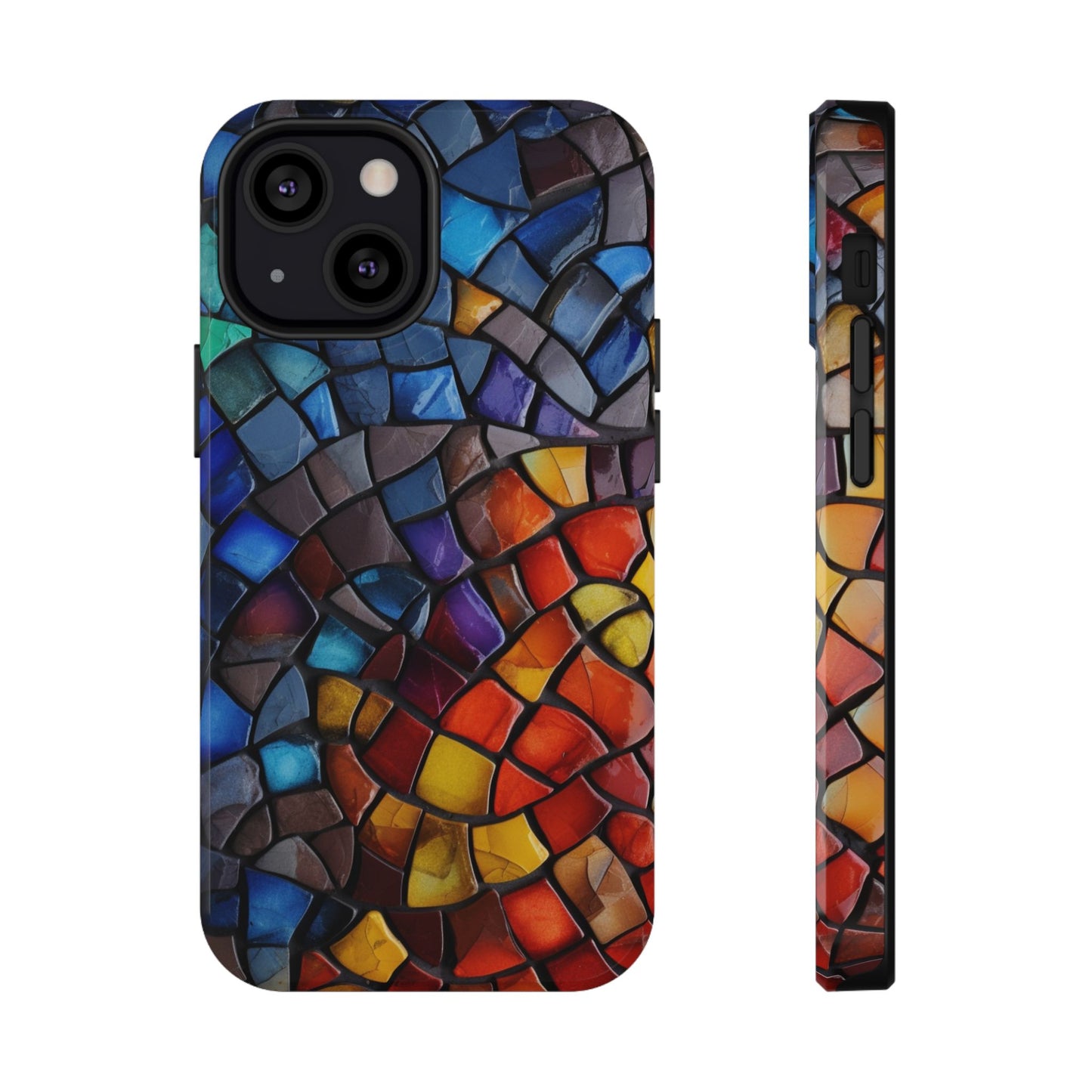 Stained Glass Impact-Resistant Phone Case, Colorful Phone Cover