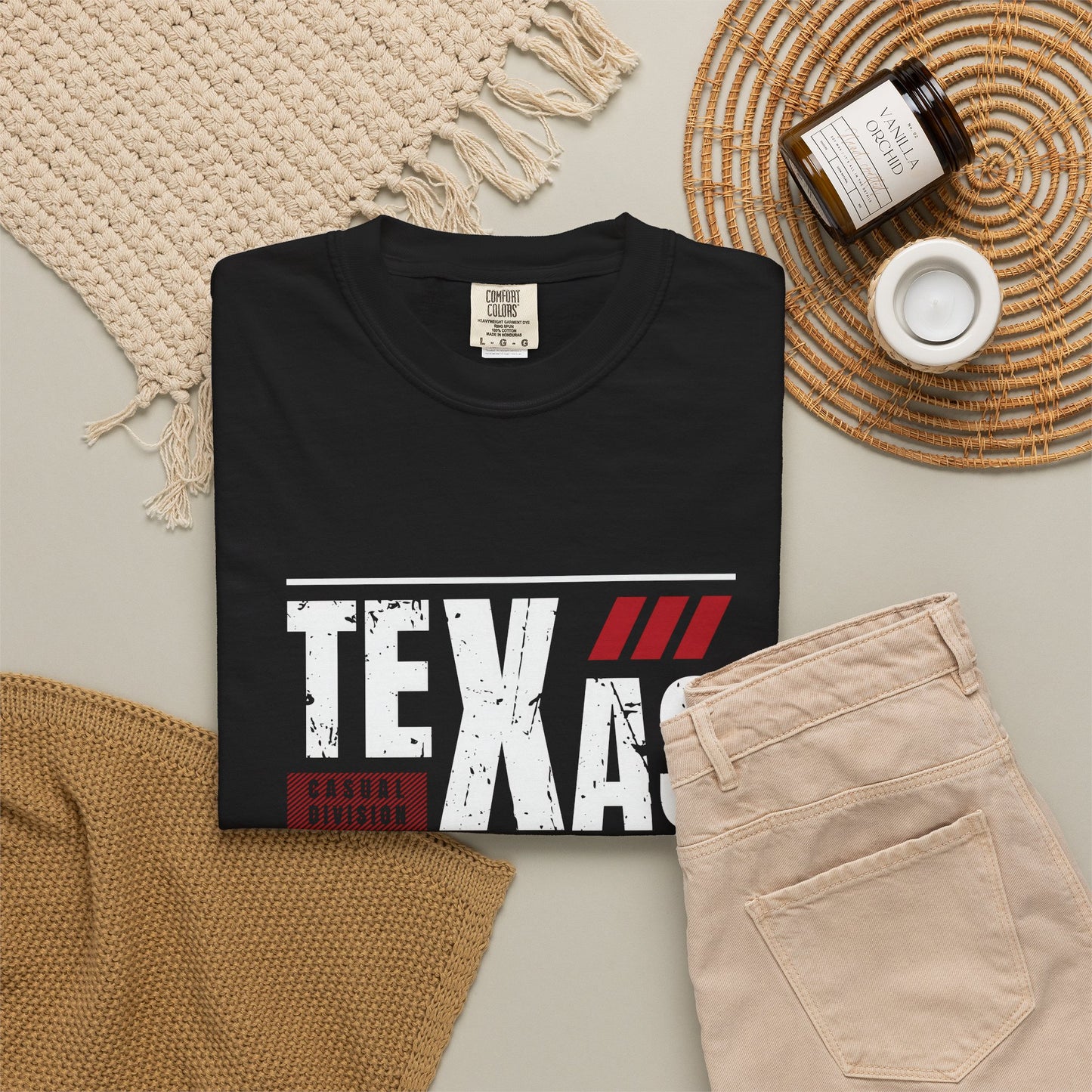 Texas Unisex  Garment-Dyed T-Shirt - Casual Urban Style