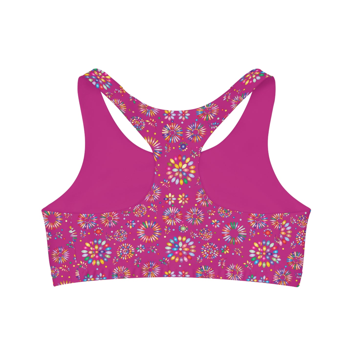 Vibrant Vibes Seamless Sports Bra (AOP) / Pink