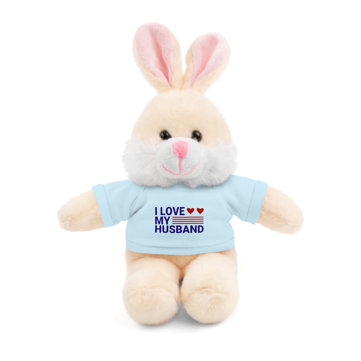 Stuffed Animal with "I love my husband" Tee, Gift for husband