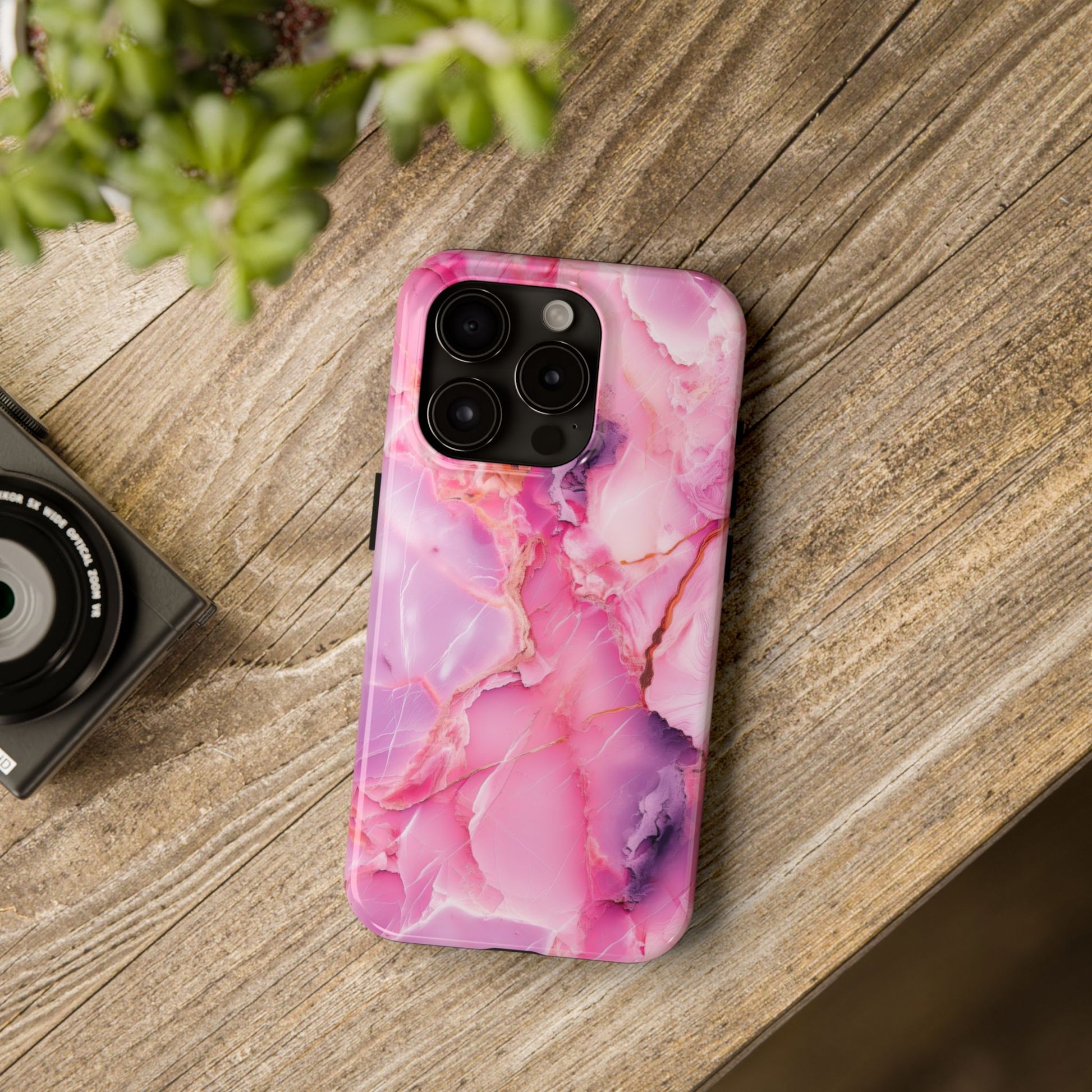 Pink Marble Tough Cases for iPhone, Stylish Protective Covers