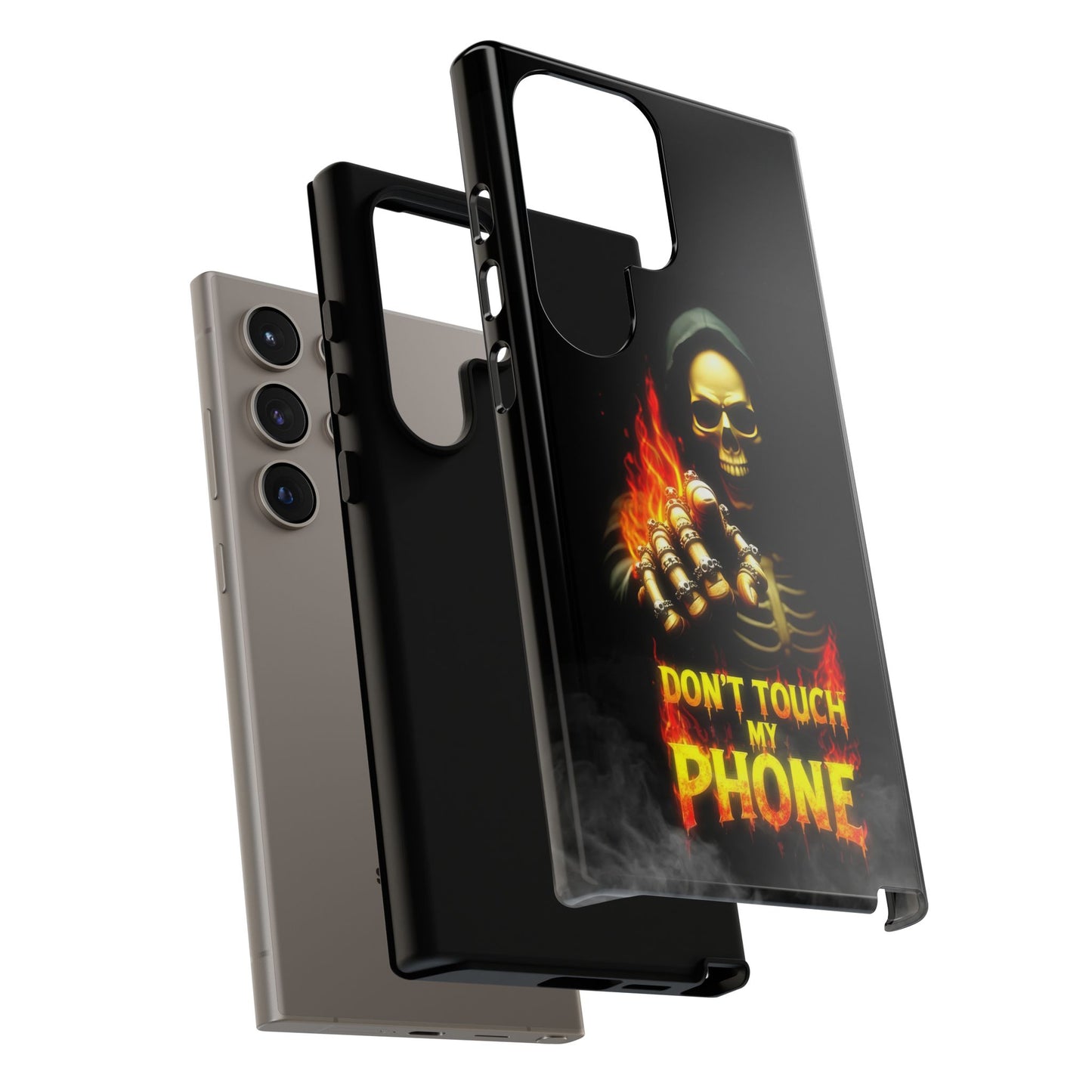 Skull Design Samsung Phone Case, Don't Touch My Phone Mobile Cover