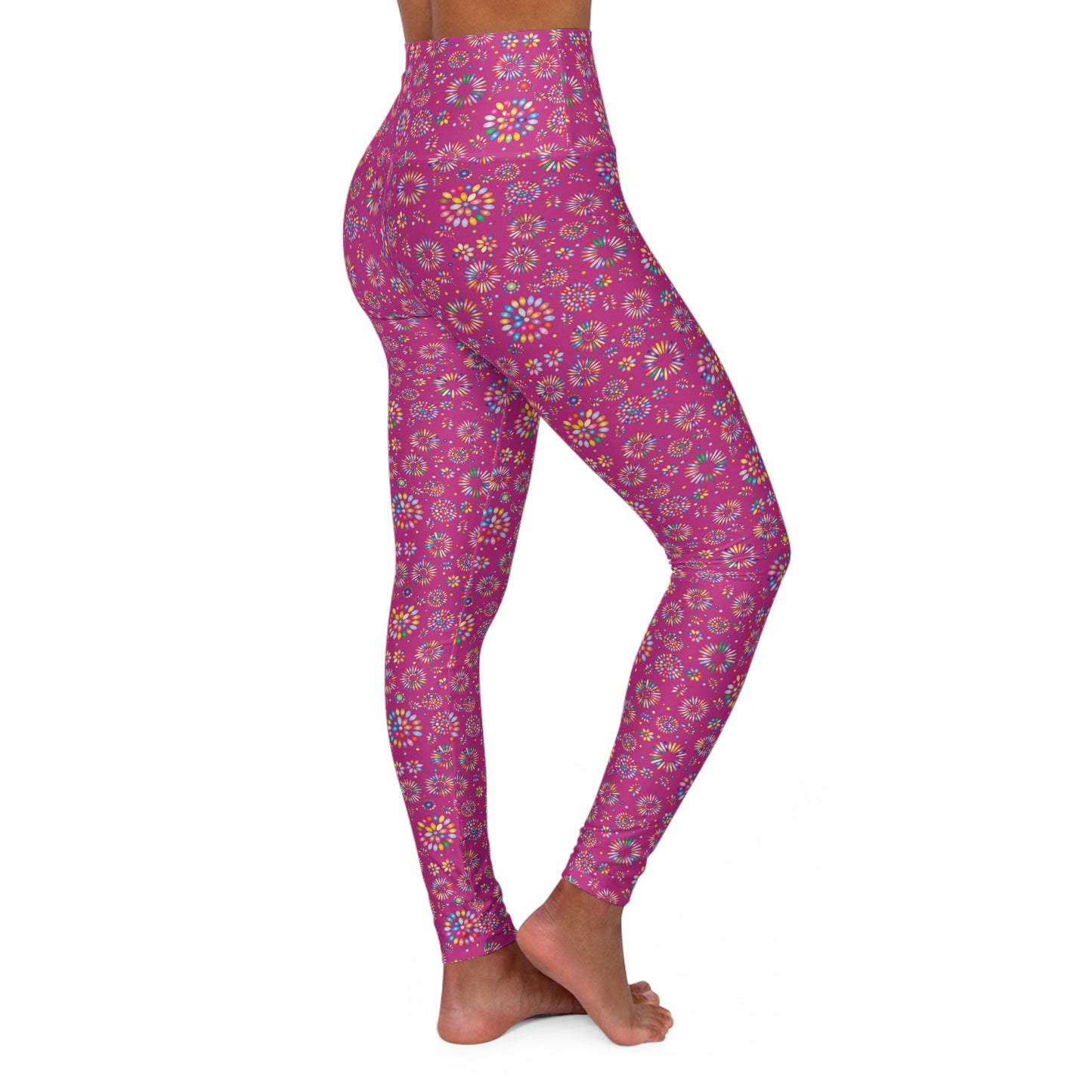 Vibrant Vibes High Waisted Yoga Leggings / Pink