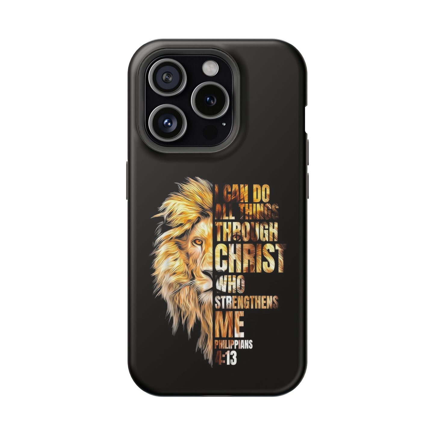 Inspirational Lion Magnetic iPhone Case, Strength & Faith, Christian Accessories