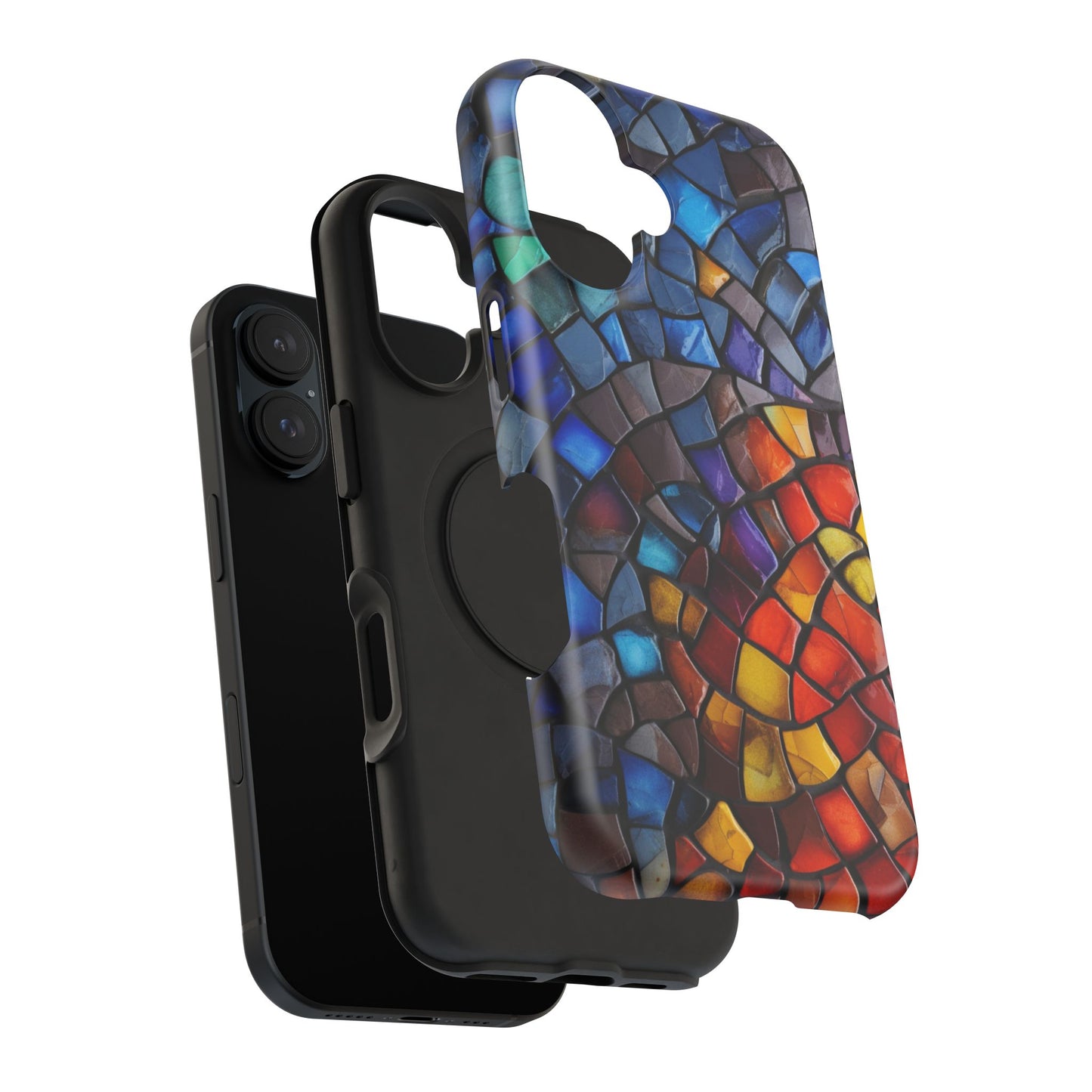 Stained Glass Impact-Resistant Phone Case, Colorful Phone Cover