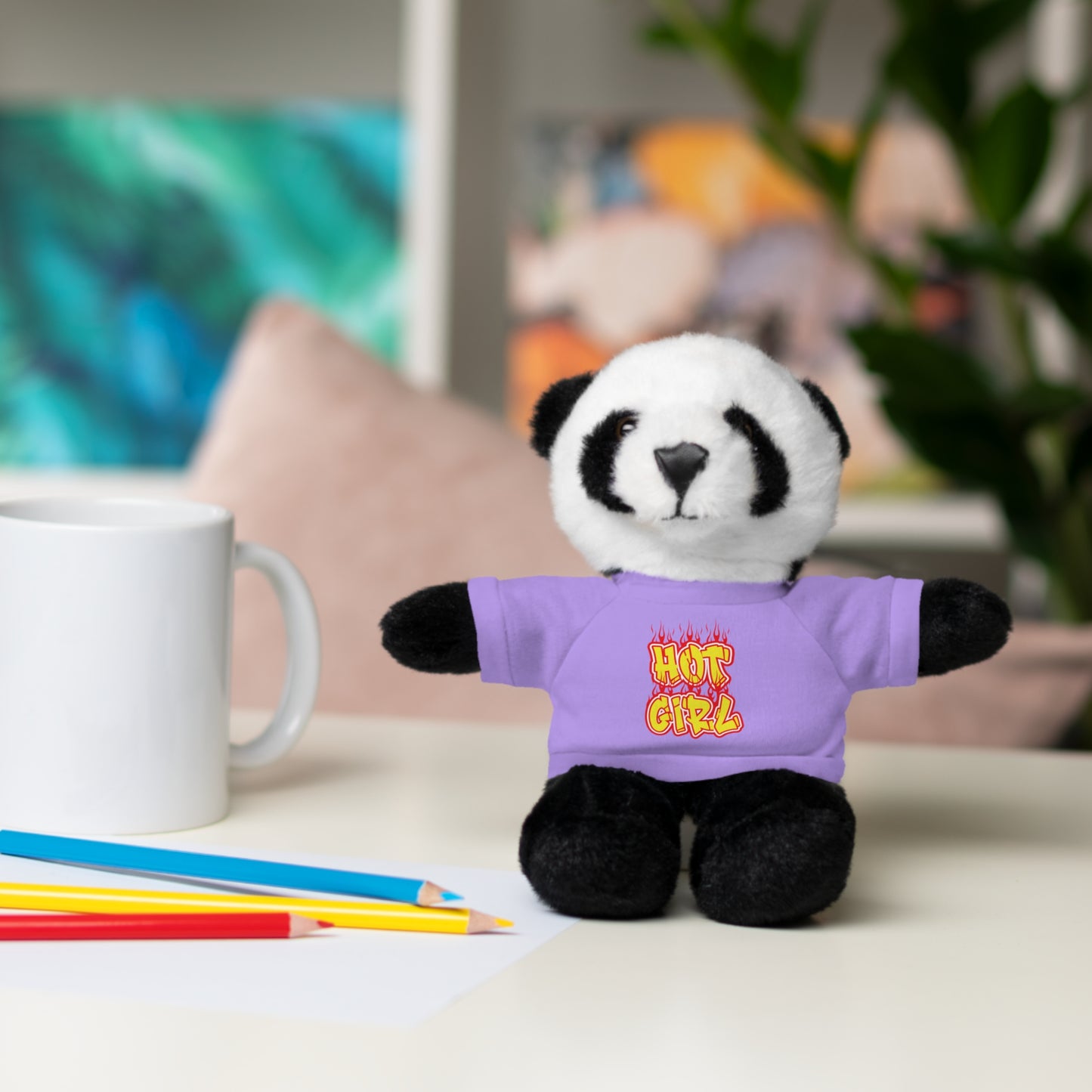 Cute Plush Animal with Hot Girl Tee for Birthdays, Baby Showers, Children, Gifts