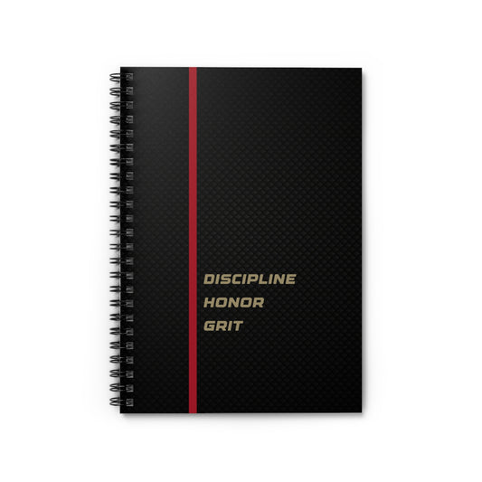 Motivational Spiral Notebook - Discipline, Honor, Grit