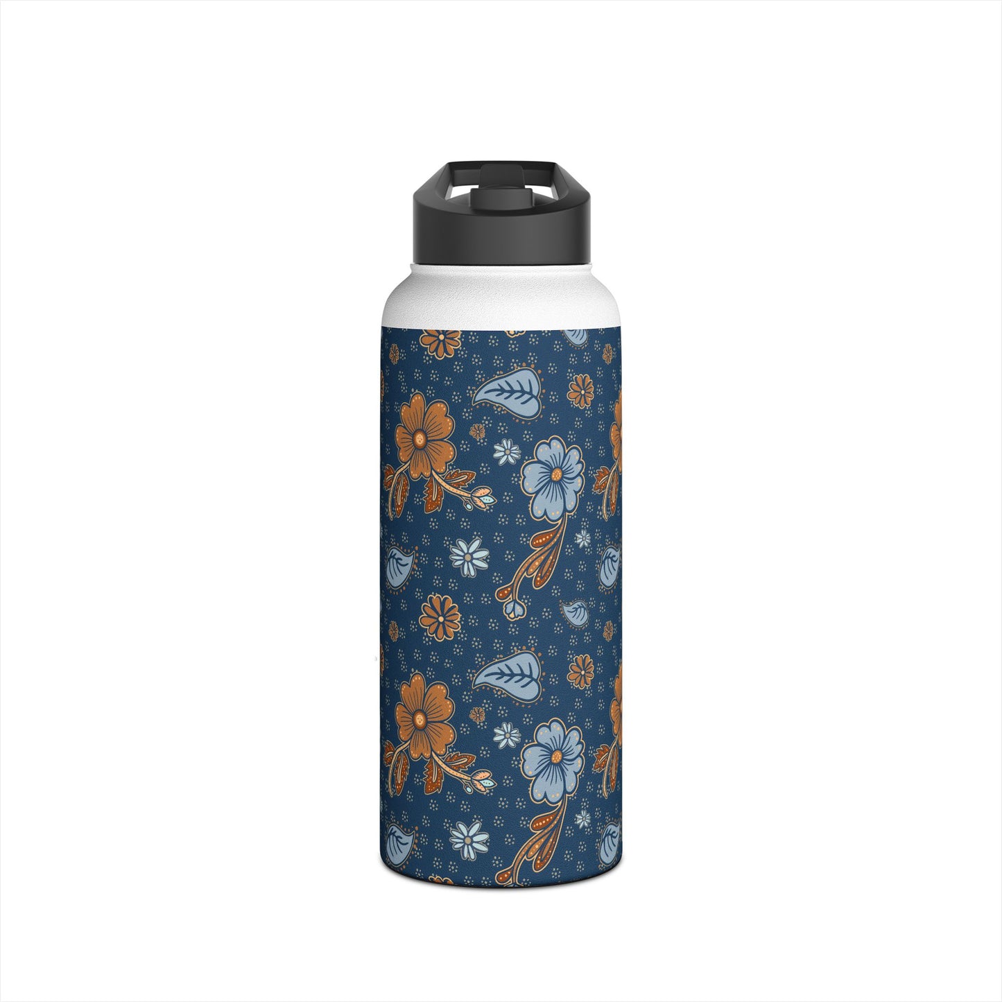 Timeless Elegance Stainless Steel Water Bottle, Standard Lid / Dark Blue