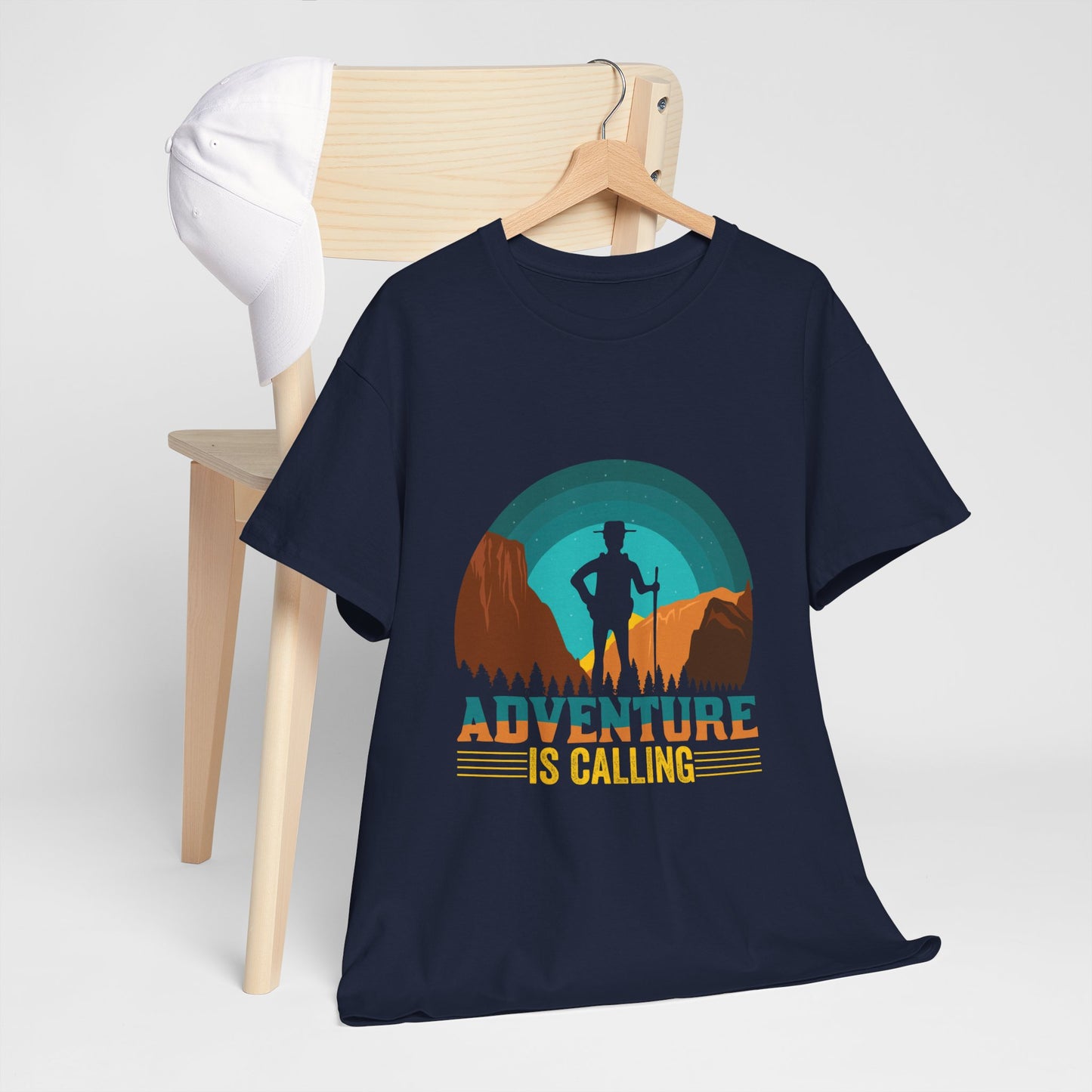 Adventure Is Calling Unisex Heavy Cotton Tee - Perfect for Outdoorsy Souls