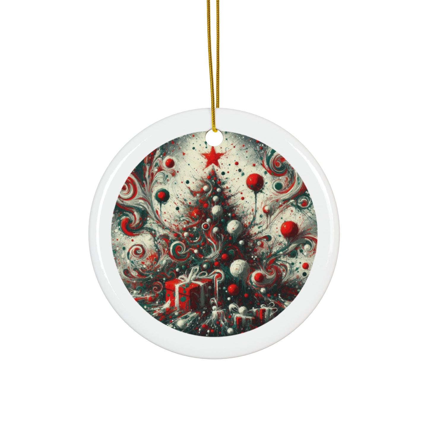 Jingle Jumble Ceramic Ornaments, 2-Side Print, (1pc, 3pcs, 5pcs, 10pcs)