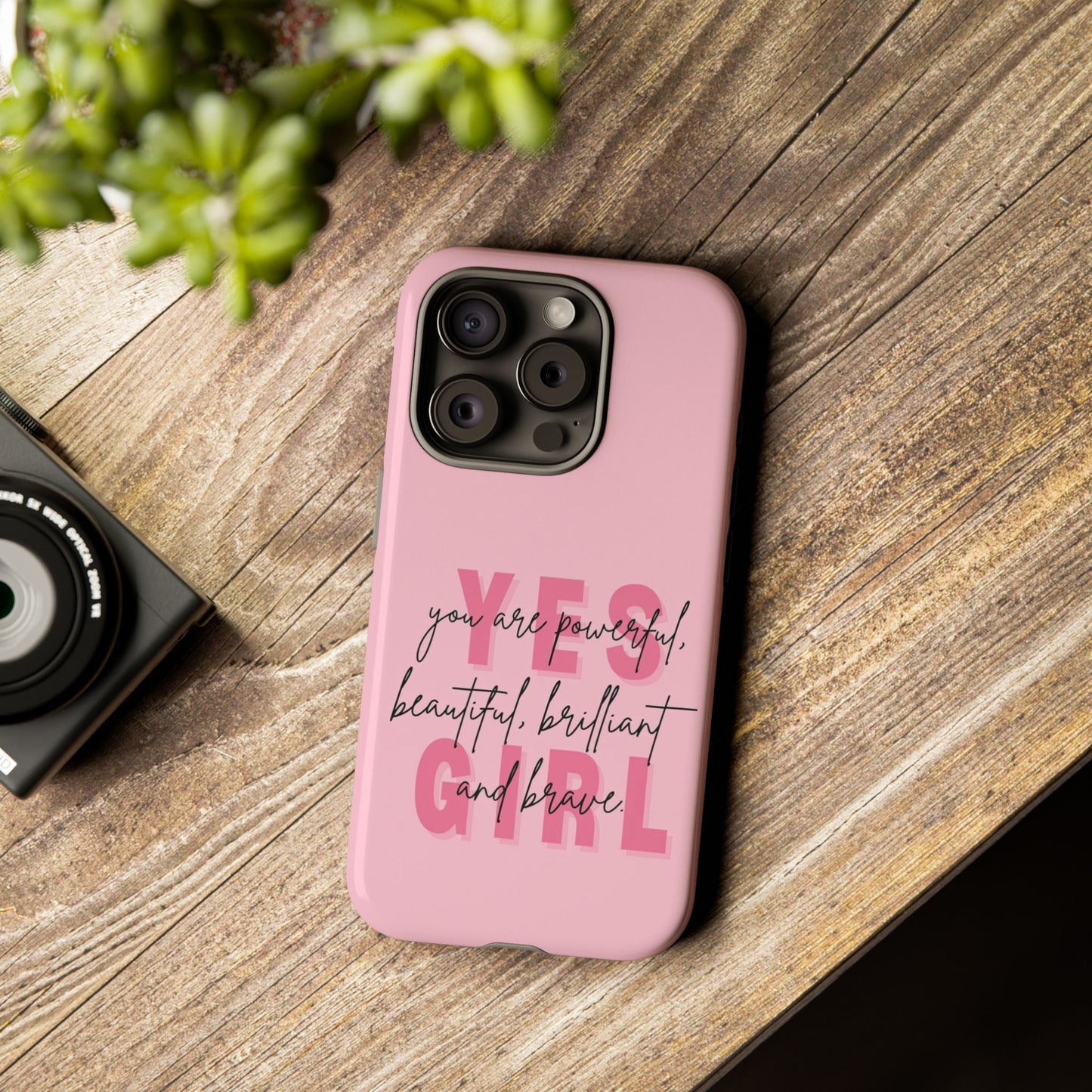 Empowering Case – Yes Girl Motivational Pink Protective Cover