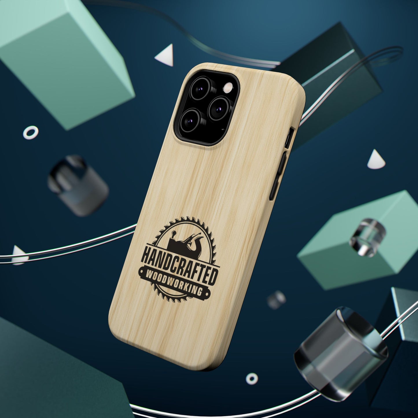 Handcrafted Woodworking Logo Magnetic Phone Cases
