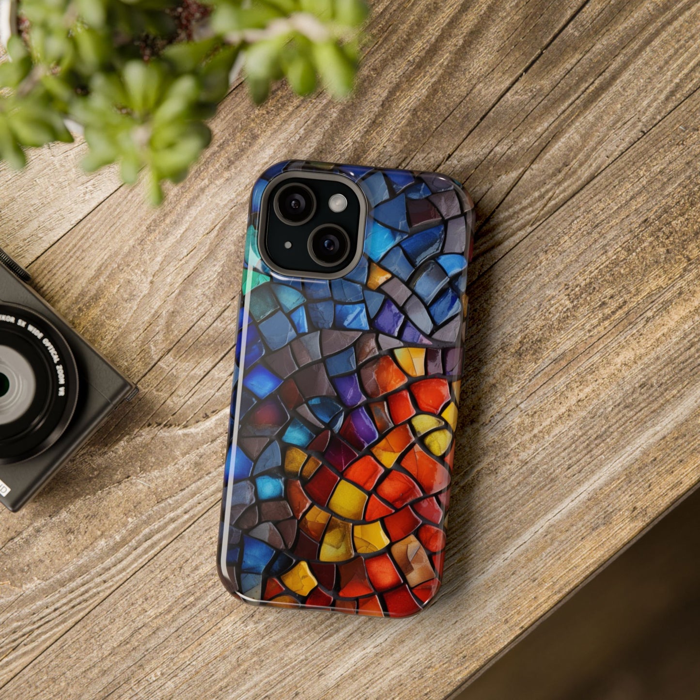 Stained Glass Impact-Resistant Phone Case, Colorful Phone Cover