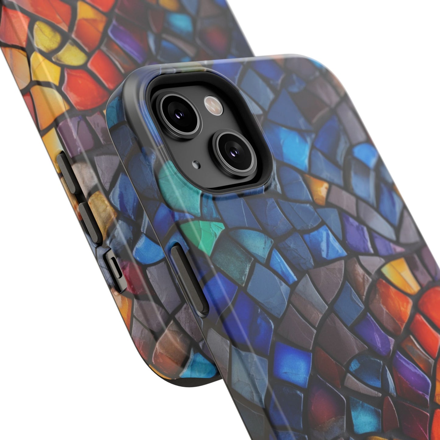 Stained Glass Impact-Resistant Phone Case, Colorful Phone Cover