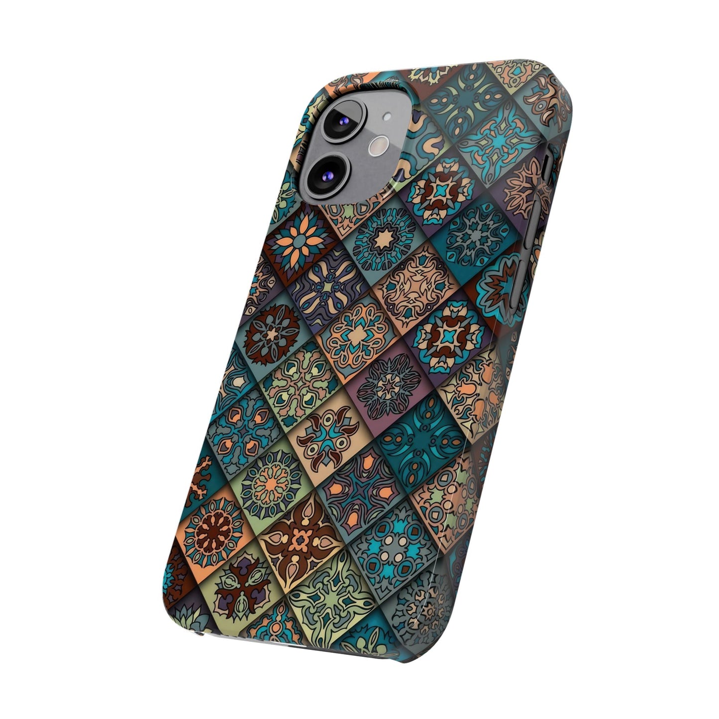 Aztec Geometric Slim Cases, Boho Blue