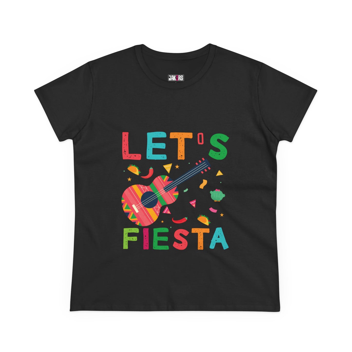 Let's Fiesta Women's Cotton Tee - Fun Party Shirt for Celebrations