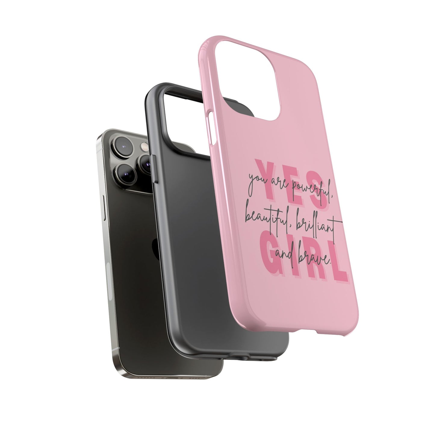 Empowering Case – Yes Girl Motivational Pink Protective Cover