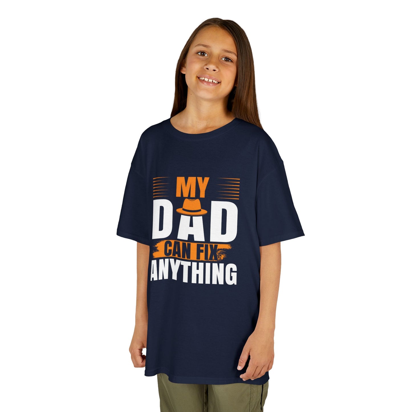 Kids Heavy Cotton™ Tee - 'My Dad Can Fix Anything'