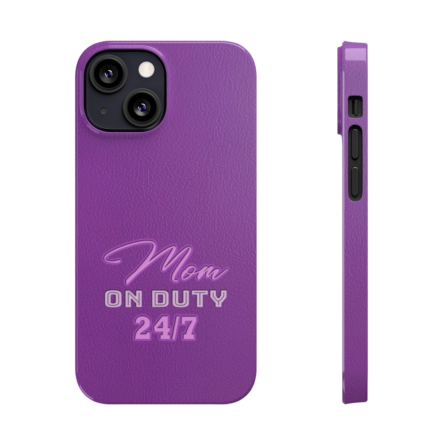 Mom On Duty Slim Case, Purple Case for Mothers
