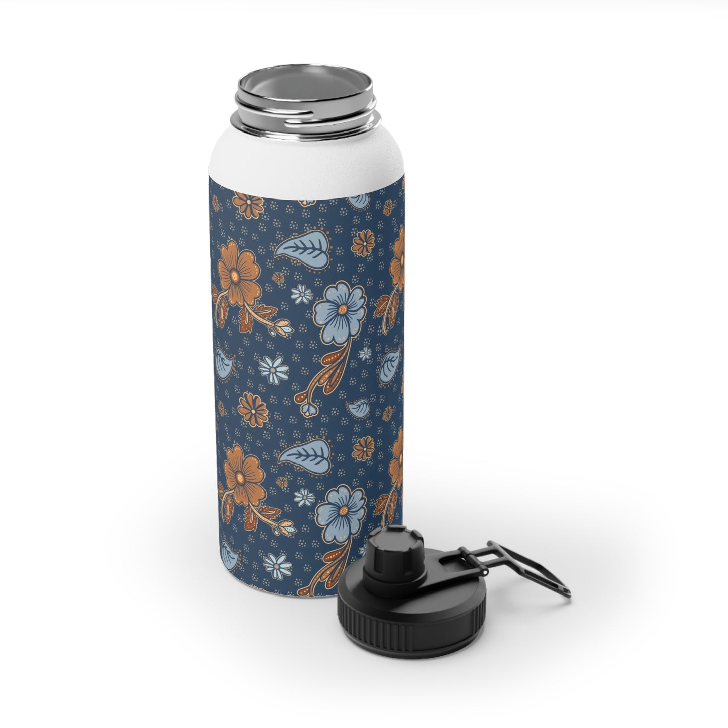 Timeless Elegance Stainless Steel Water Bottle, Sports Lid / Dark Blue