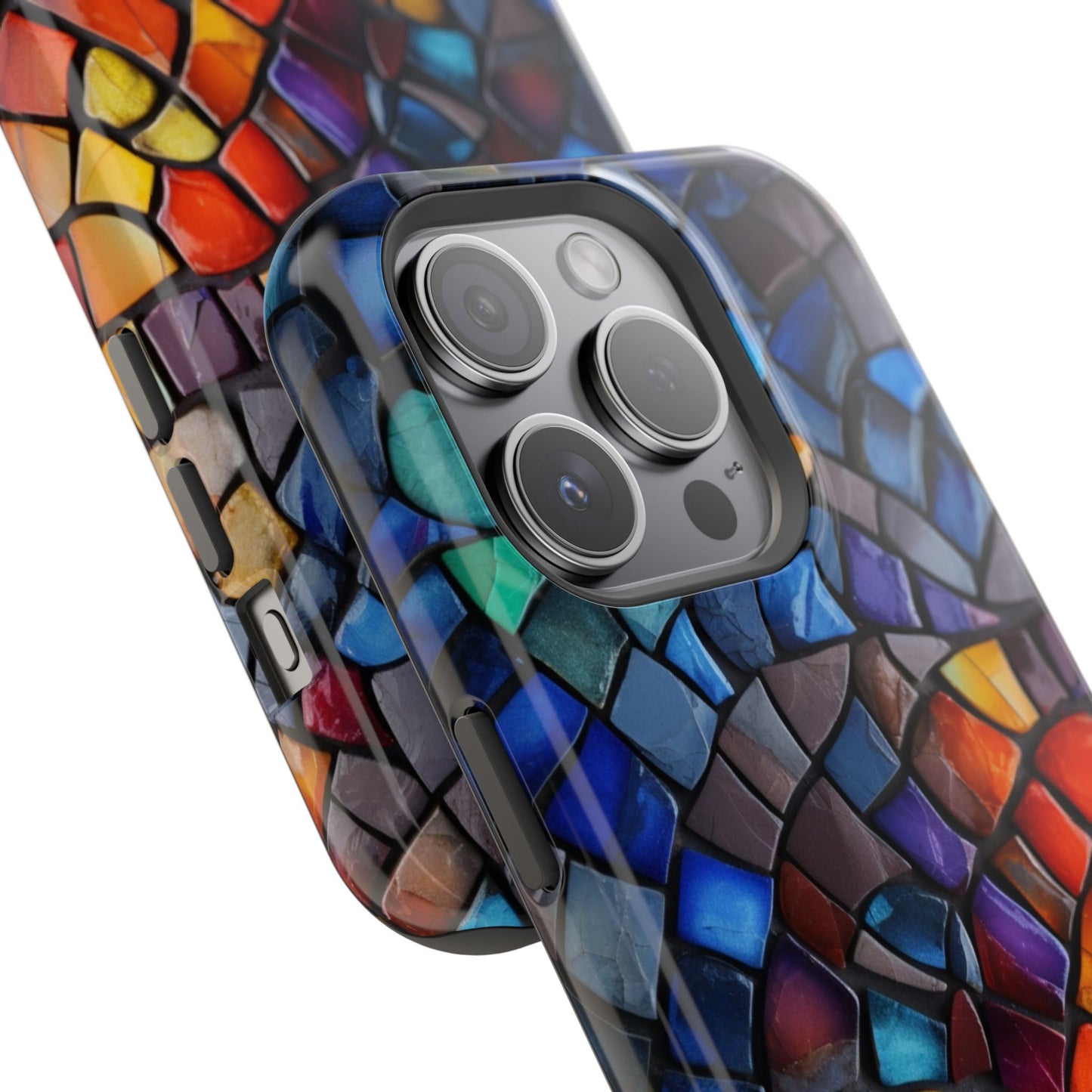 Stained Glass Impact-Resistant Phone Case, Colorful Phone Cover