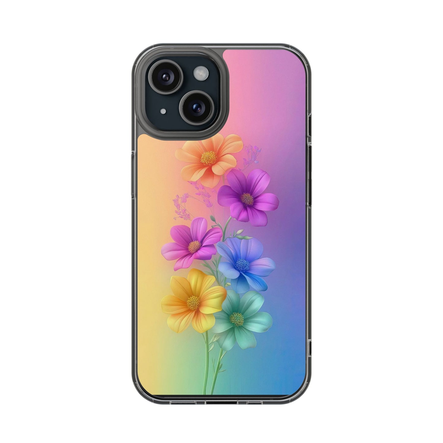 Floral Clear Phone Case – Colorful Flower Design