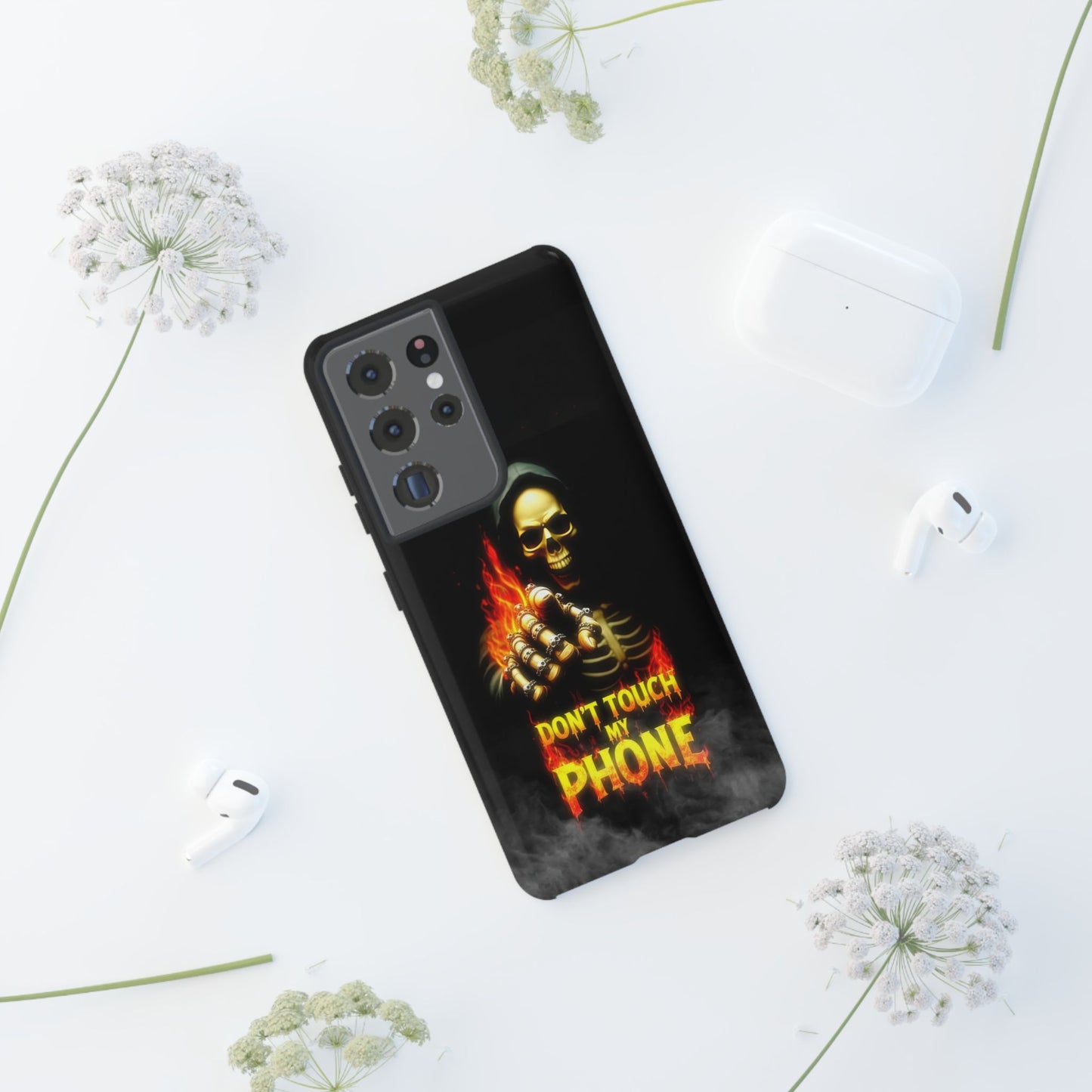 Skull Design Samsung Phone Case, Don't Touch My Phone Mobile Cover