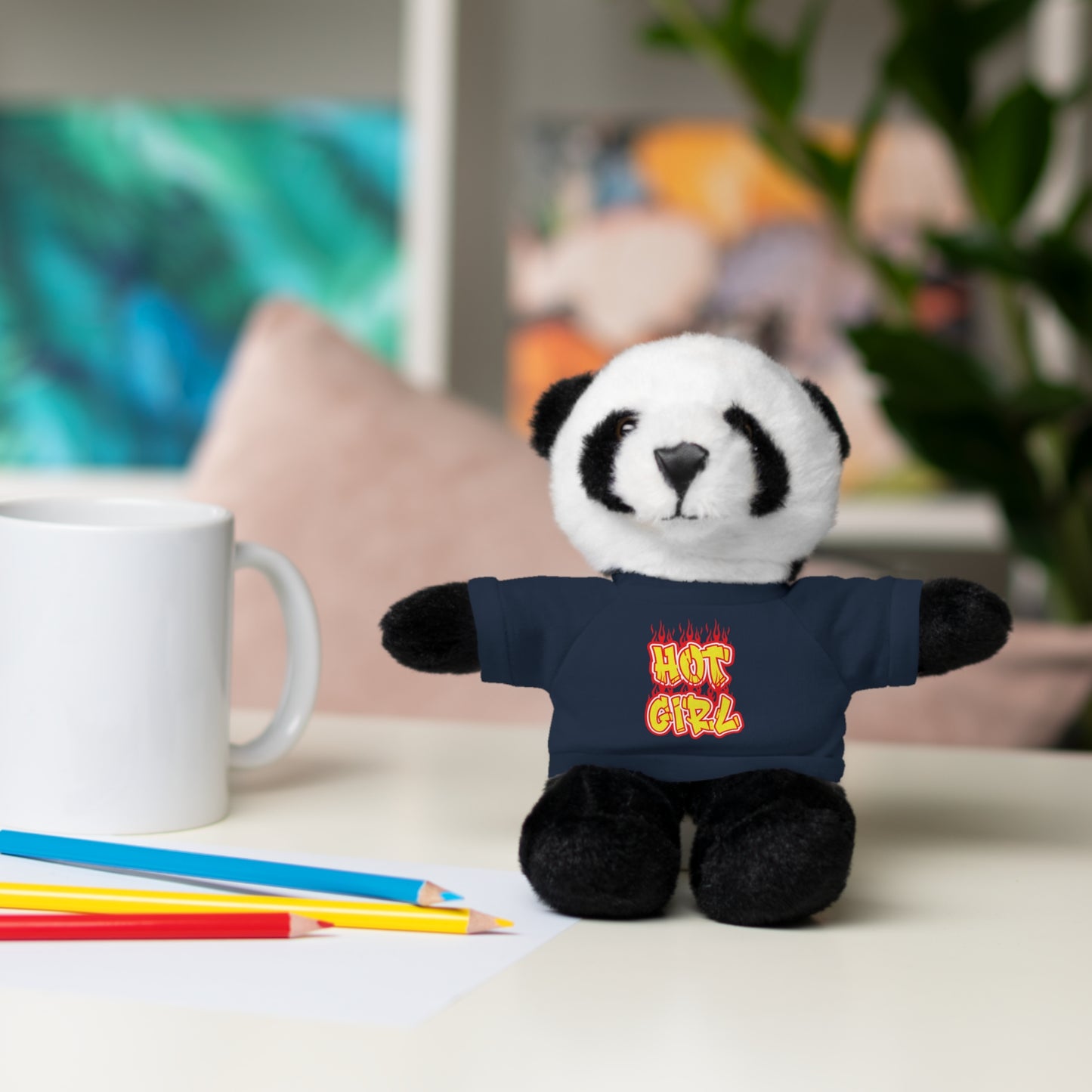 Cute Plush Animal with Hot Girl Tee for Birthdays, Baby Showers, Children, Gifts