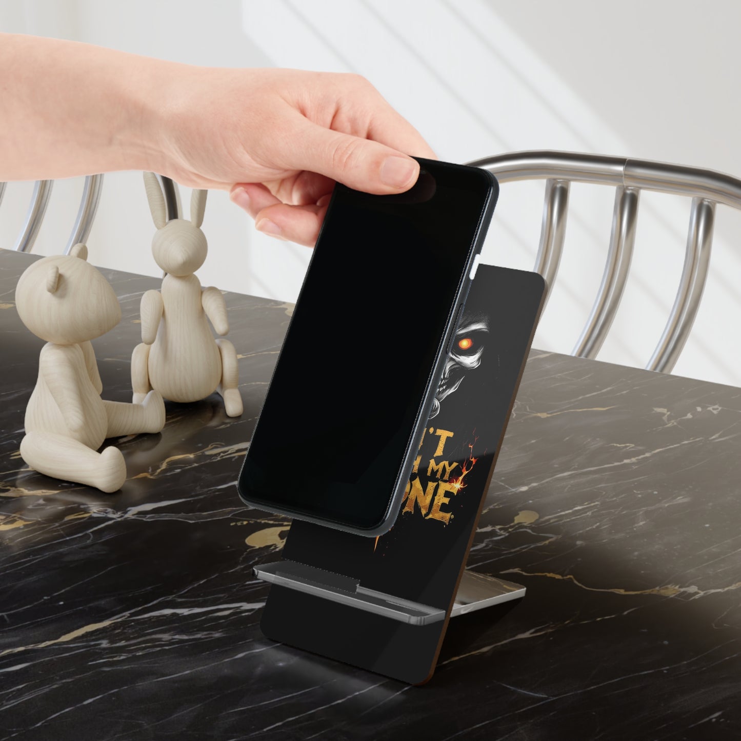 Skull Smartphone Stand - Don't Touch My Phone Desk Decor