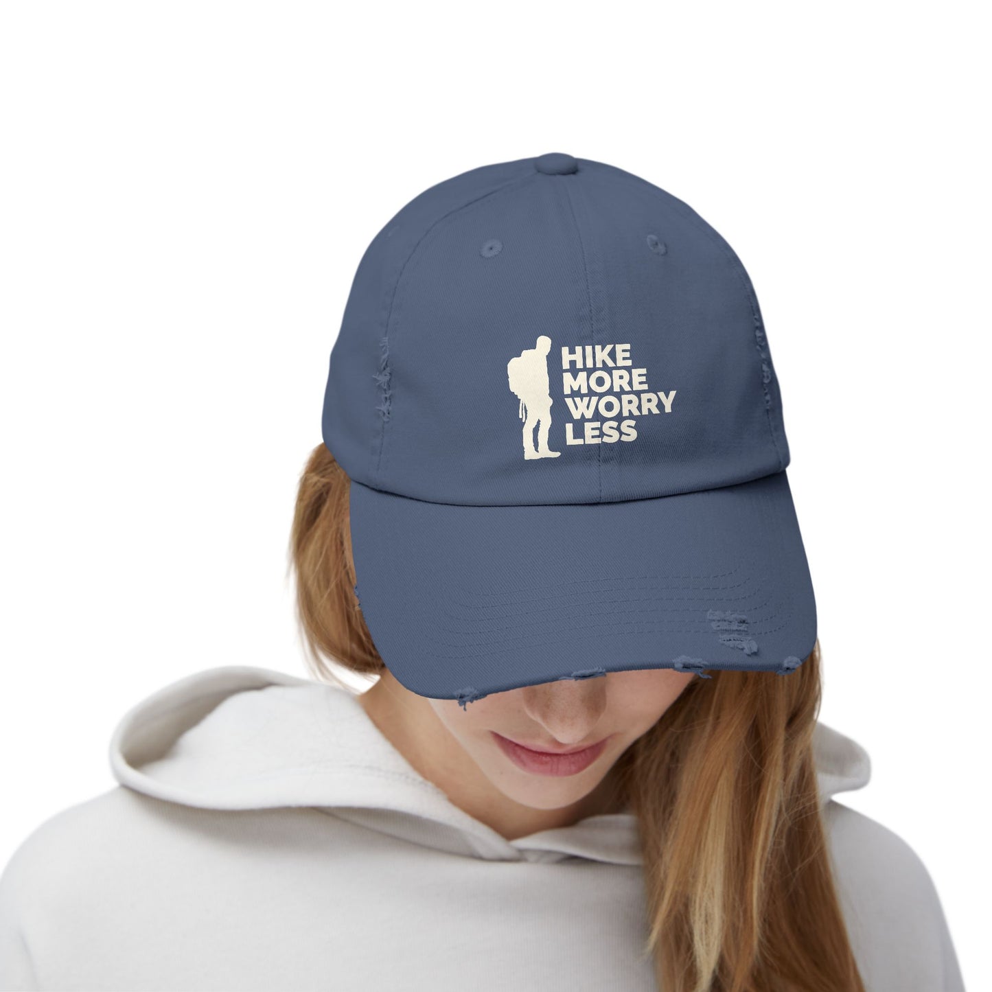 Hike More Worry Less Original Unisex Distressed Cap