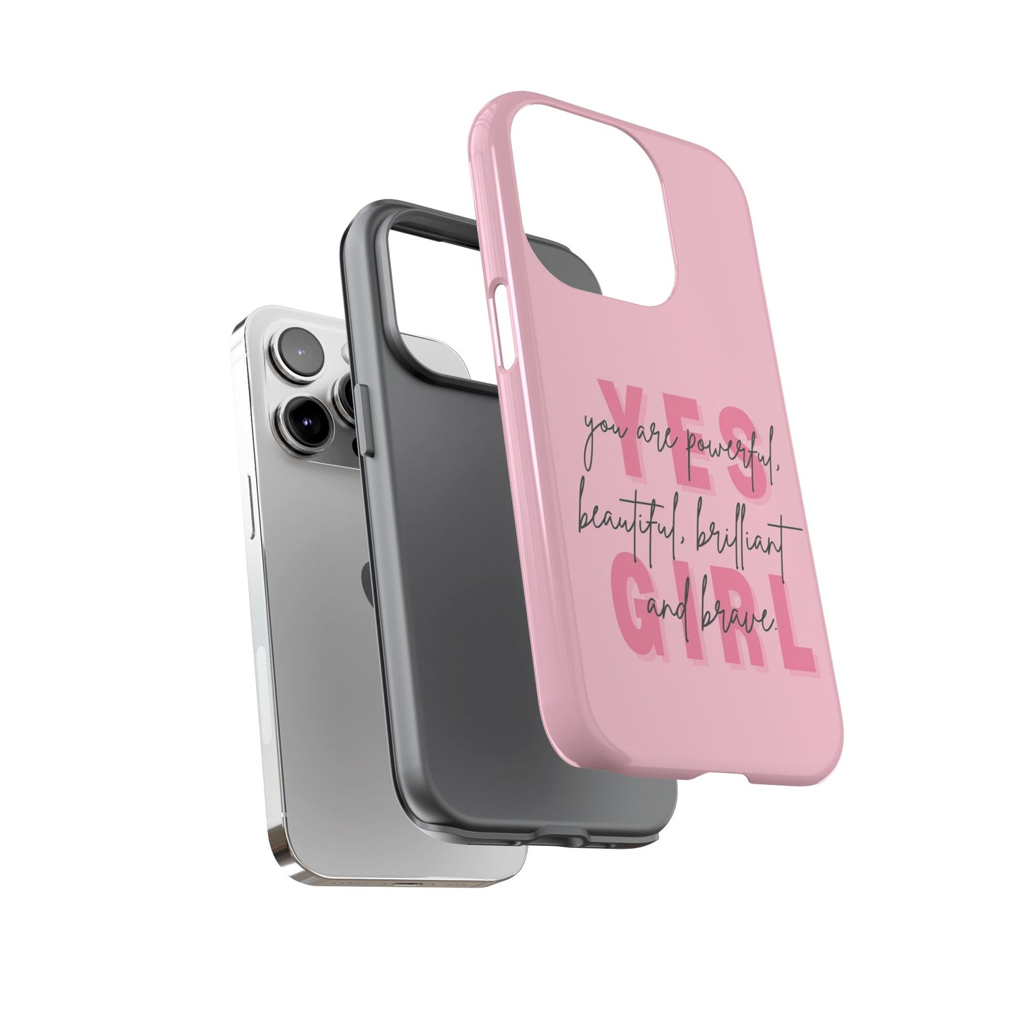 Empowering Case – Yes Girl Motivational Pink Protective Cover
