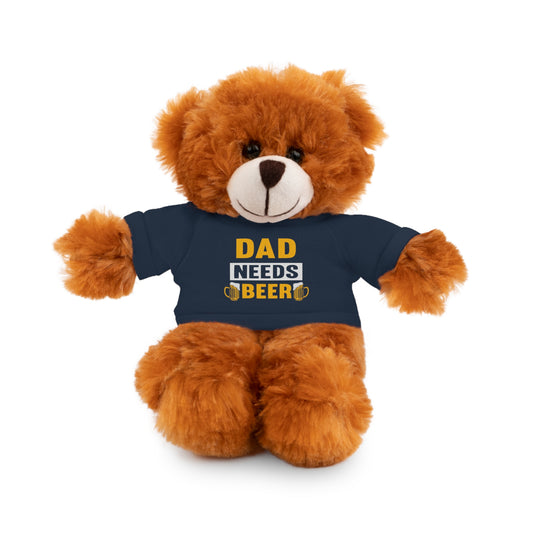 Dad Needs Beer Stuffed Animal, Cute Gift for Dad, Plush Toy for Father's Day