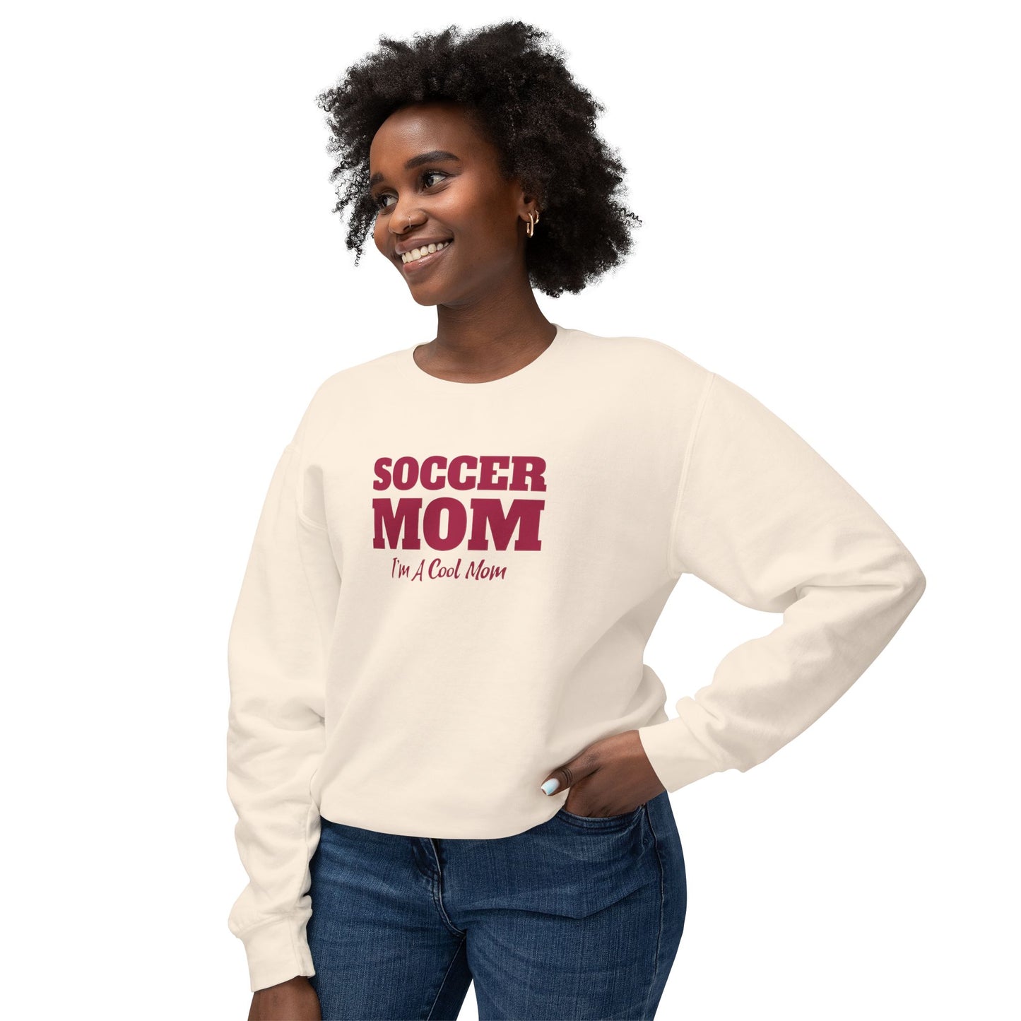 Soccer Mom Unisex Lightweight Crewneck Sweatshirt