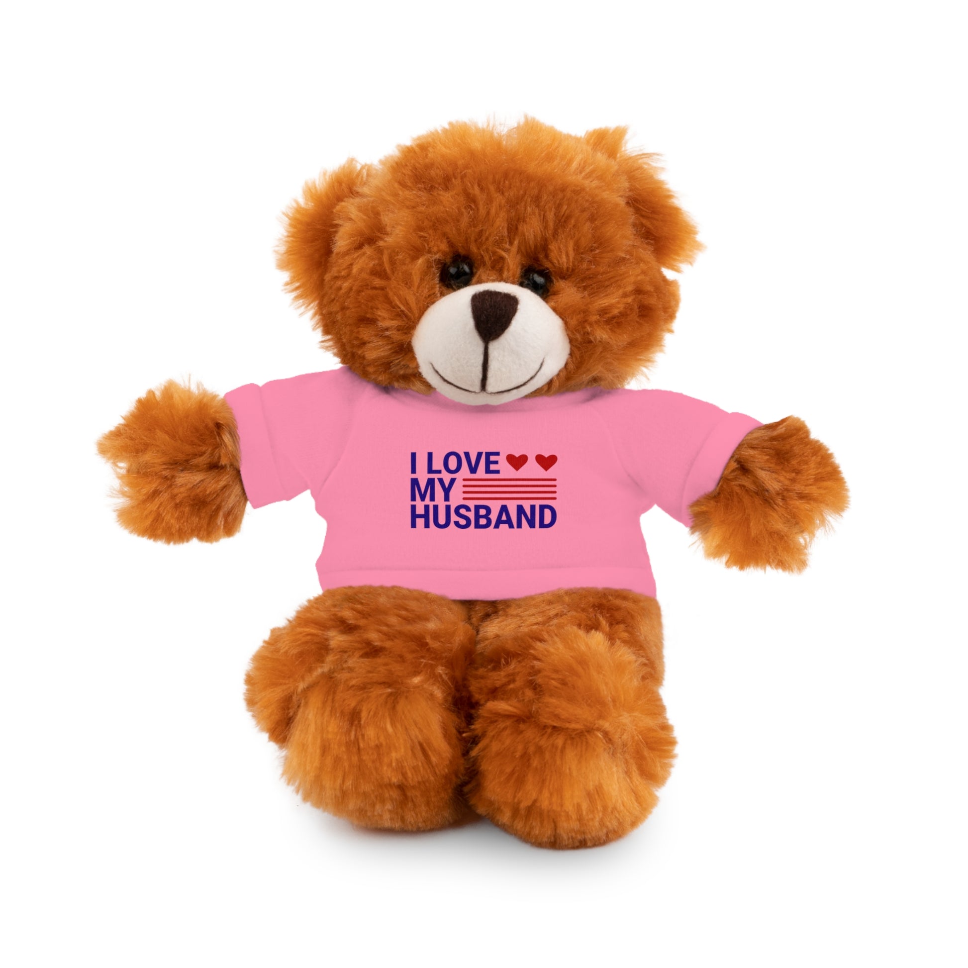 Stuffed Animal with "I love my husband" Tee, Gift for husband