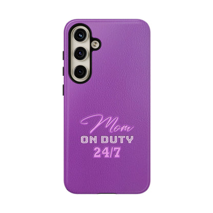 Mom On Duty Impact-Resistant Case, Purple Case for Mothers