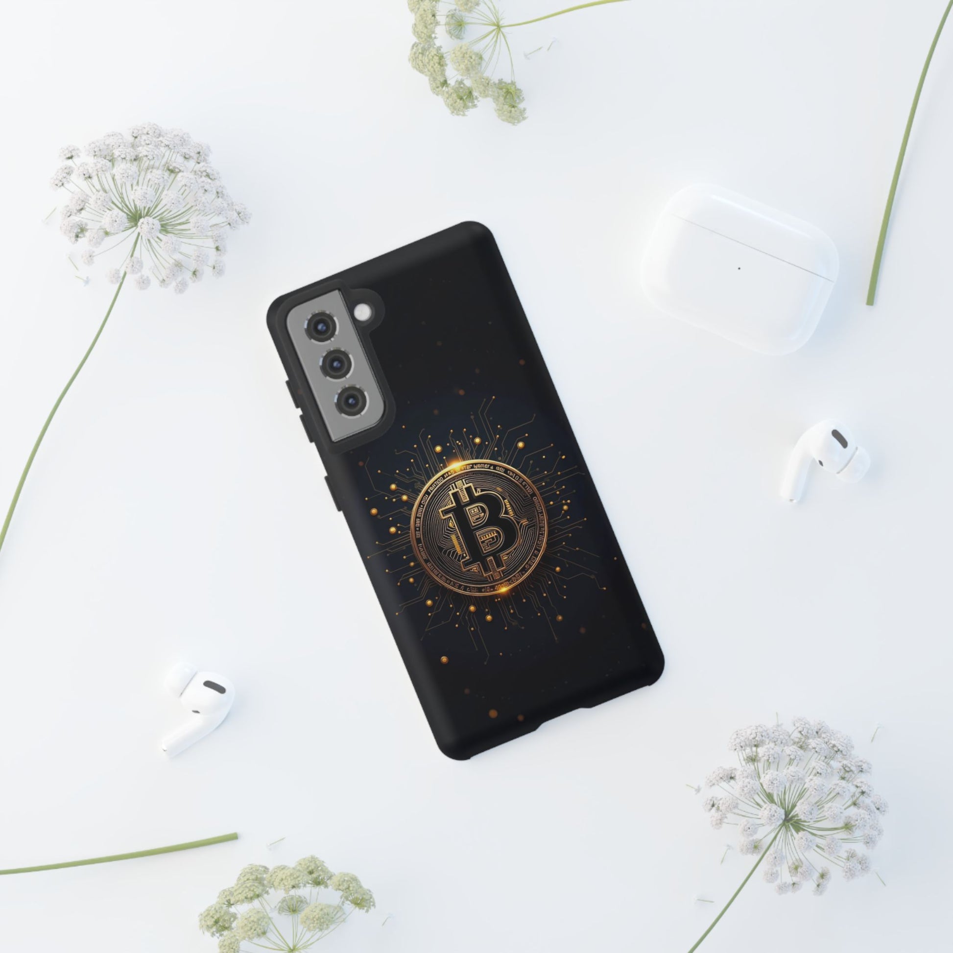 Bitcoin Samsung Tough Case for Smartphones, Crypto Lover Phone Accessory