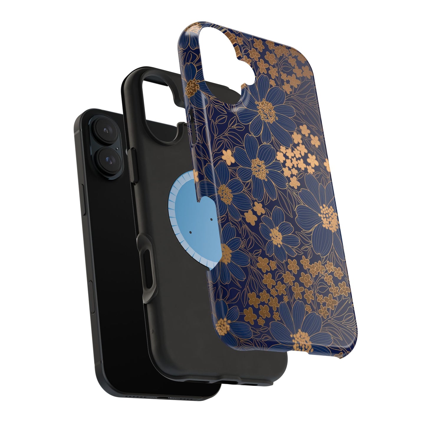 Luxury Serial Magnetic Phone Case, Golden Floral