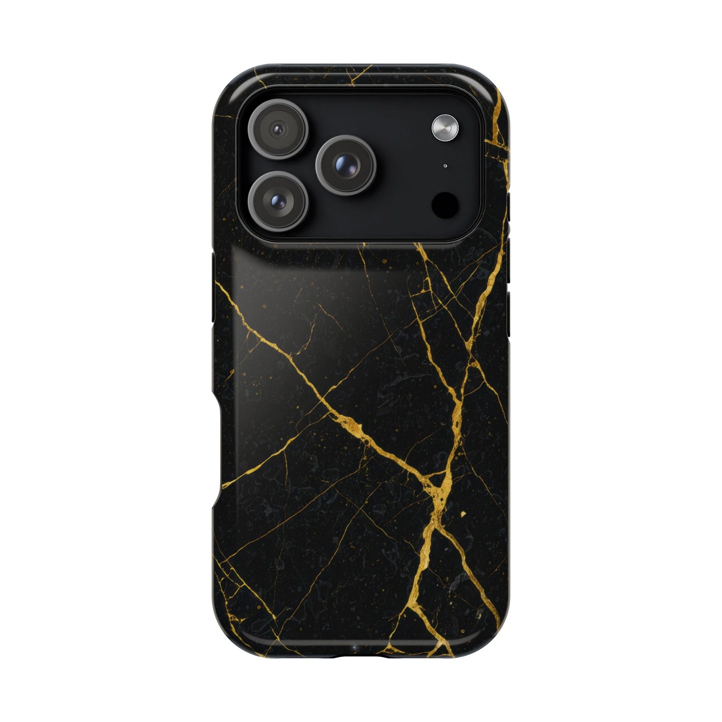 Black Marble with Gold Veins Impact-Resistant iPhone